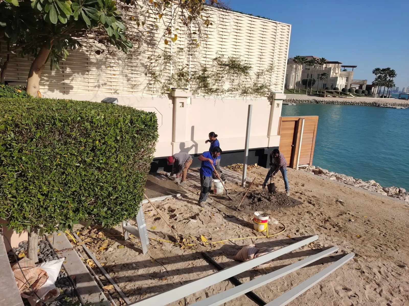 Roof Shade Works at Villa 28, The Pearl-Qatar